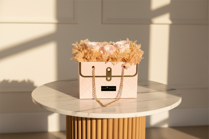 Elegant Lidia dress by Esor Atelier shown in a detailed image featuring its fabric and design elements.