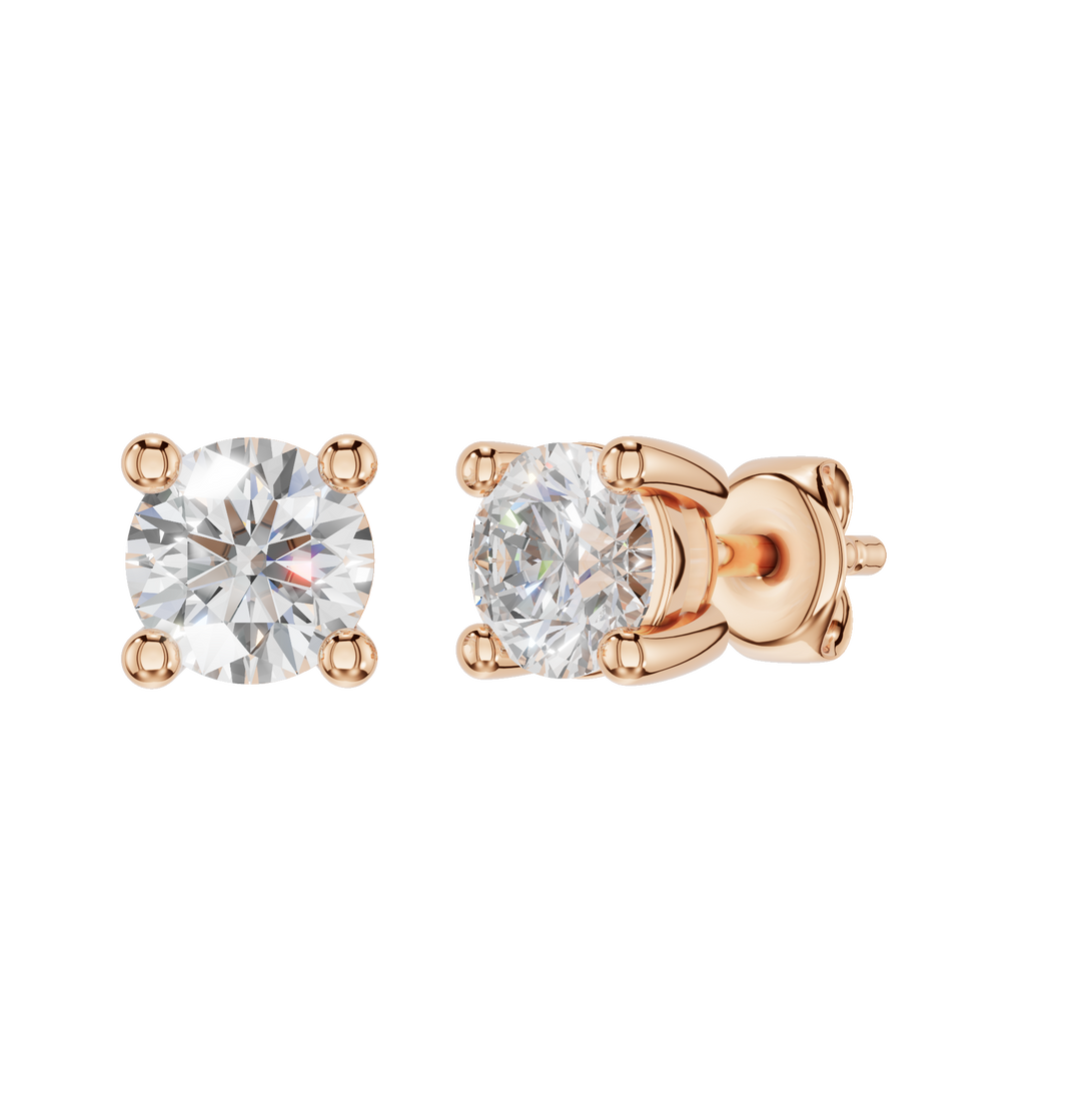 Rose gold The Caeli Earrings by Forever Rings By Sal with 0.50ct gemstones, polished metal finish, and elegant dangle design.