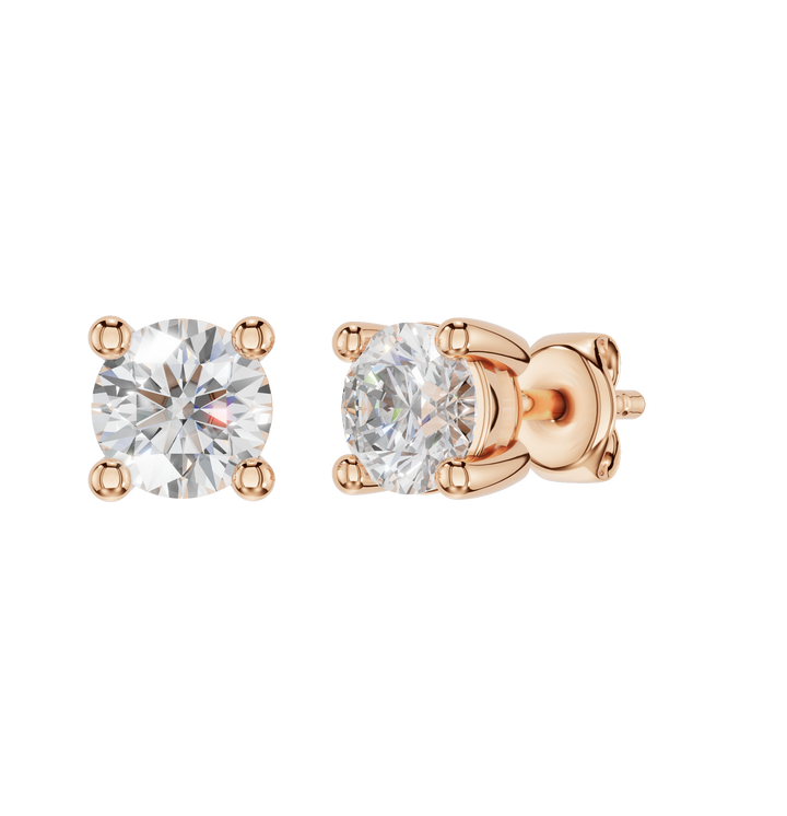 Rose gold The Caeli Earrings by Forever Rings By Sal with 0.50ct gemstones, polished metal finish, and elegant dangle design.