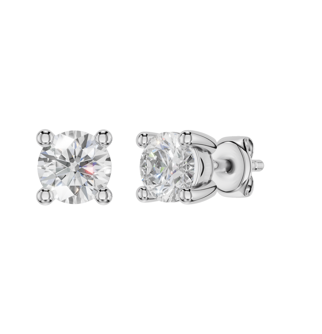 Forever Rings By Sal Caeli Earrings in white gold with 0.50ct sparkling stones, polished metal finish, elegant jewelry design