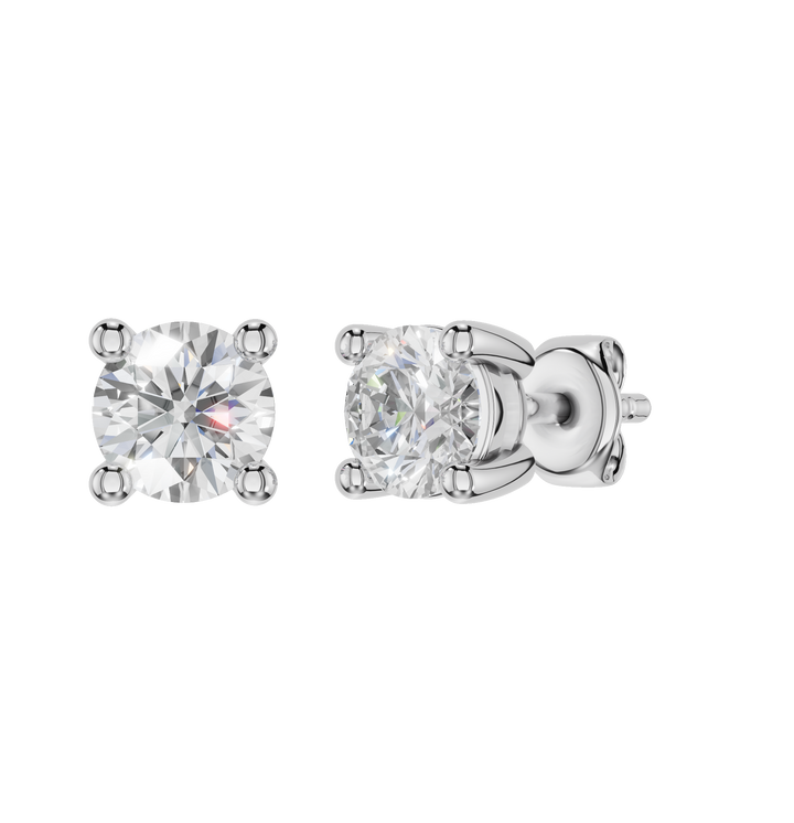 Forever Rings By Sal Caeli Earrings in white gold with 0.50ct sparkling stones, polished metal finish, elegant jewelry design