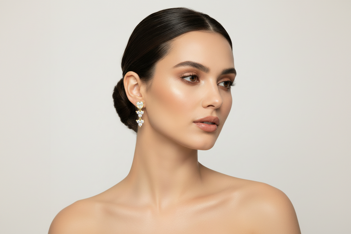 ForeverRingsBySal Vega stud earrings with 0.24ct yellow gold pair, featuring sleek design and sparkling gemstone accents.