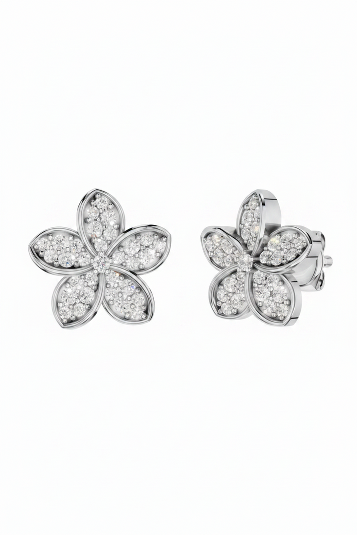 ForeverRingsBySal Fleuris Earrings in white gold with 0.23ct diamonds, polished finish, showcasing elegant, sparkling jewelry design.