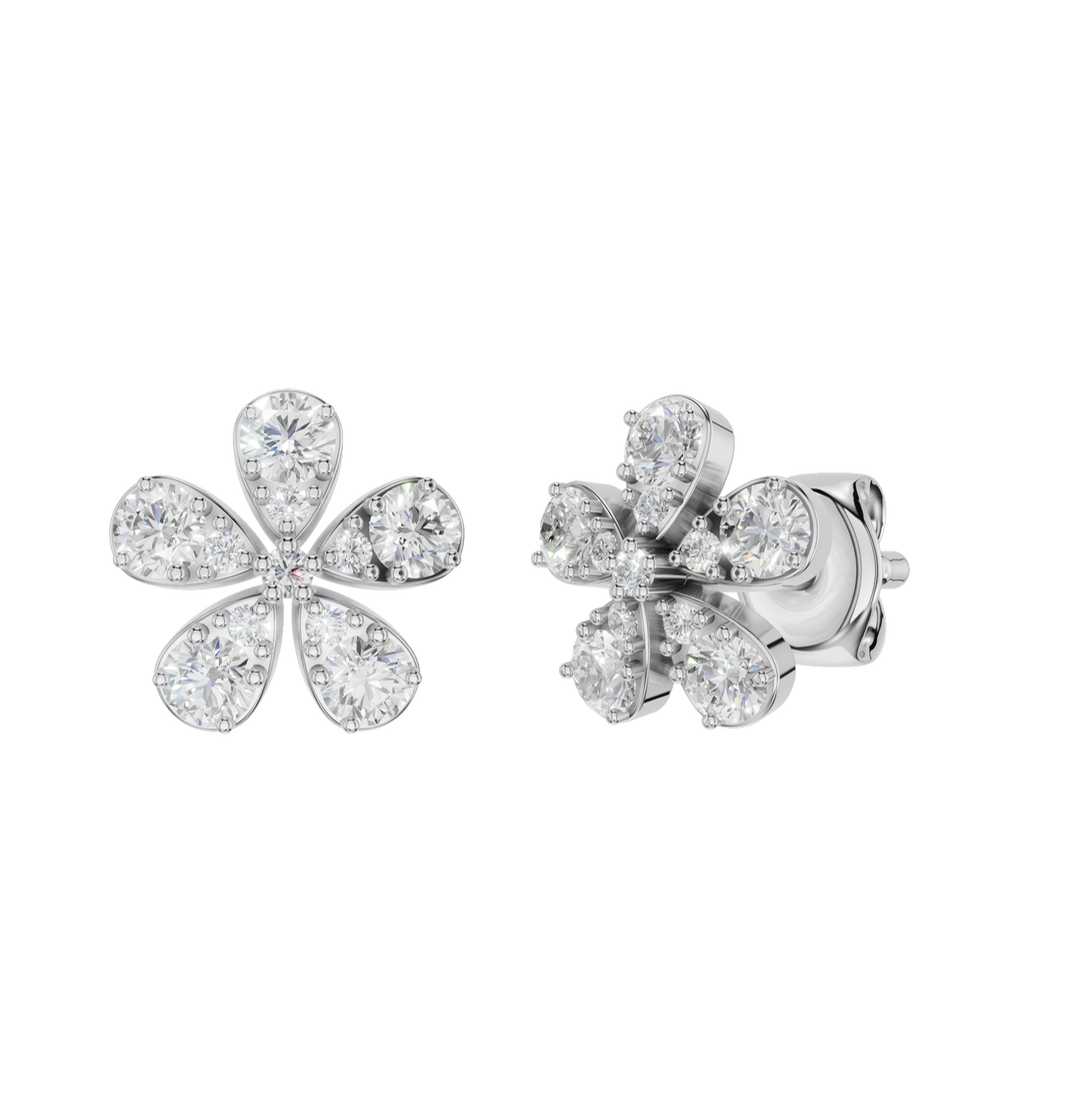 Esor Atelier Florenne Earrings in white gold with 0.26ct diamonds, polished finish, displayed on a neutral background.