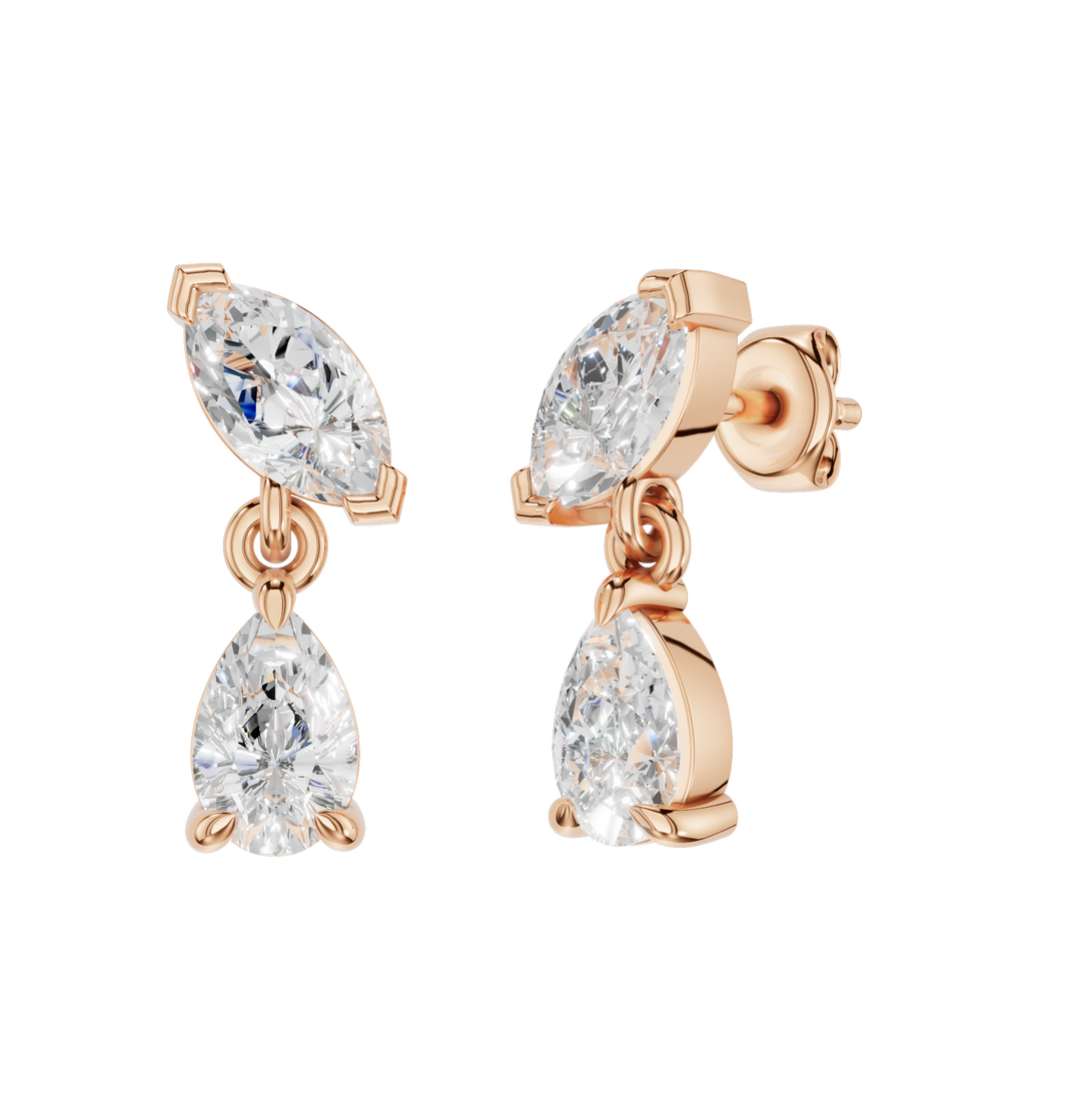 Rose gold Aether earrings by Esor Atelier featuring 1.00ct polished metal design with elegant, modern style.