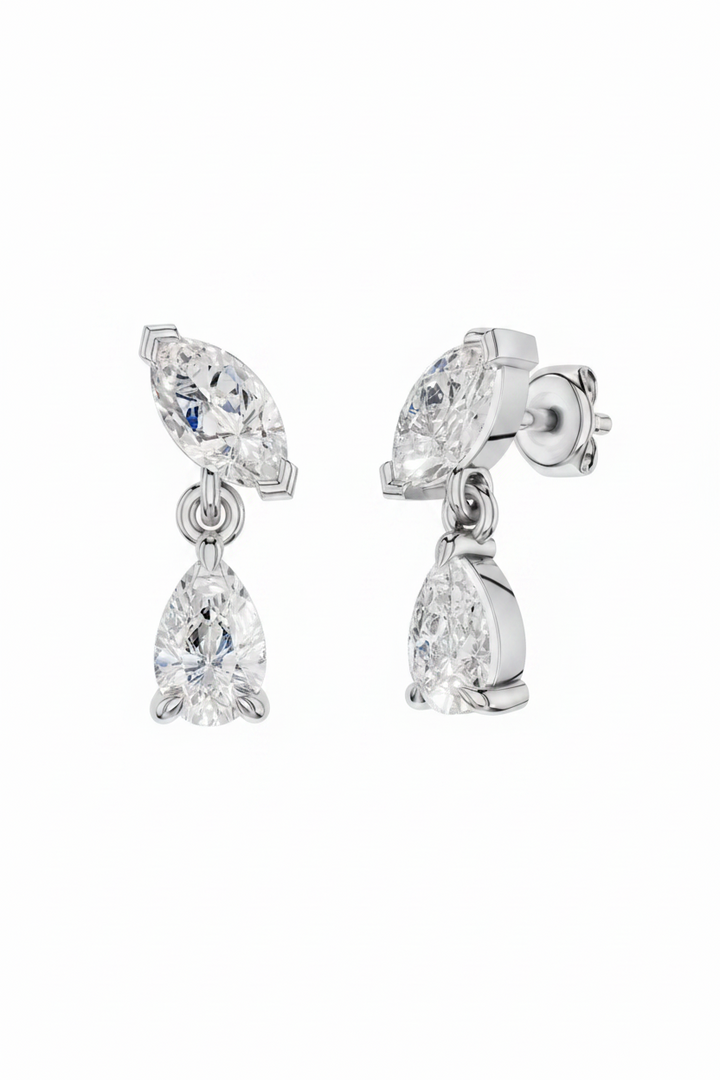 Esor Atelier Aether Earrings in polished white gold with 1.00ct gemstone, featuring elegant, modern design and fine craftsmanship.