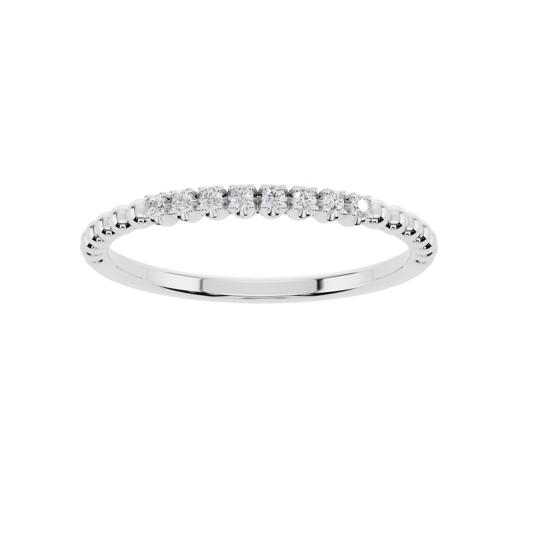 Polished white gold ring by Esor Atelier, featuring a sleek, elegant design with a smooth, shiny finish.