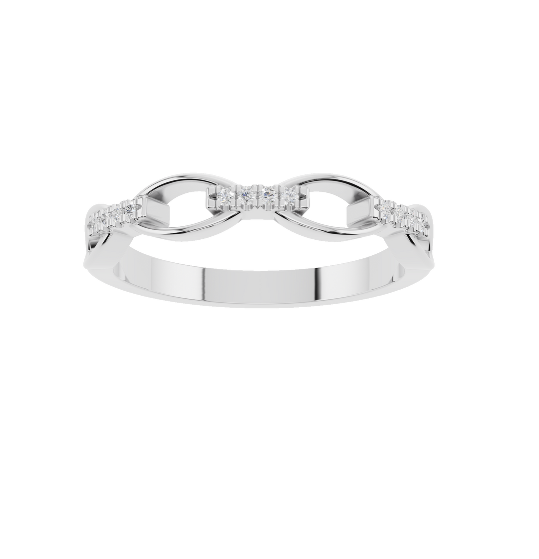 Esor Atelier Ring 3 in polished white gold, close-up view showing smooth, shiny metal surface and elegant design.