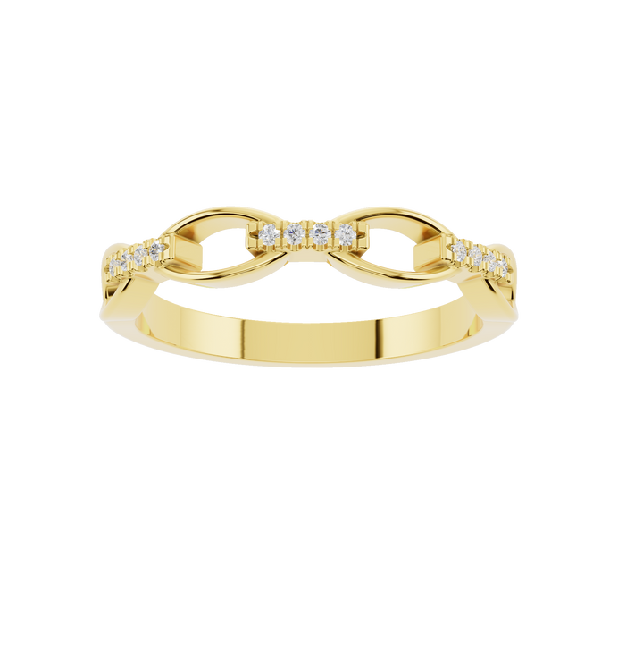 Polished yellow gold ring from Esor Atelier, elegant jewelry with a smooth, shiny finish, shown from a side view.