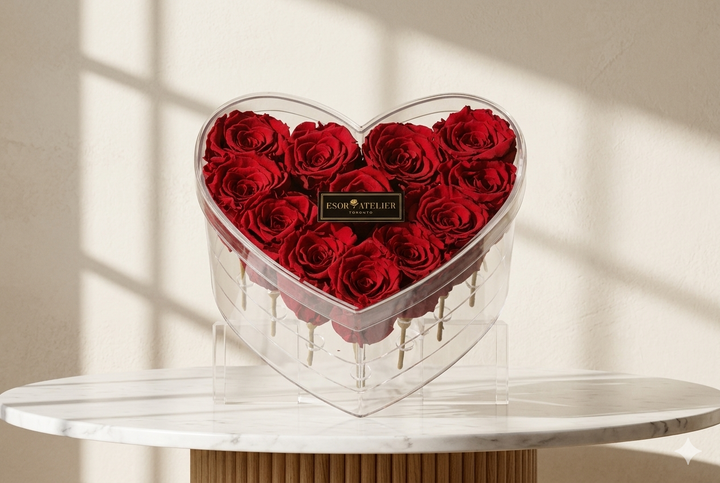 Eternal Roselle flower from Esor Atelier with vibrant red petals and intricate details, showcasing its delicate beauty.