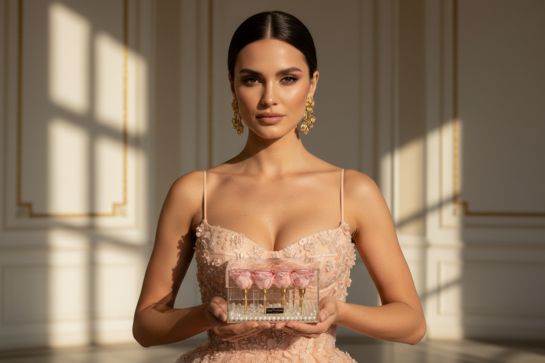 Eternal rose named Léa by ESOR ATELIER, displayed in a delicate, preserved flower with soft petals and elegant presentation.