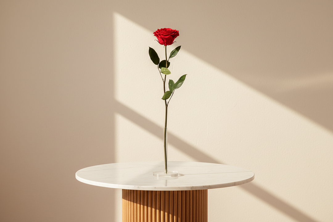 Eternal rose from Esor Atelier's Monet collection, featuring a preserved, long-lasting flower in a delicate display.