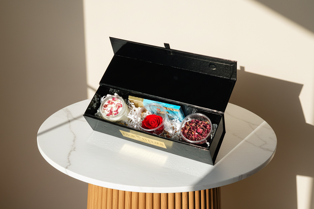 Eternal rose named Céleste by Esor Atelier, beautifully preserved with delicate petals in soft pastel tones.