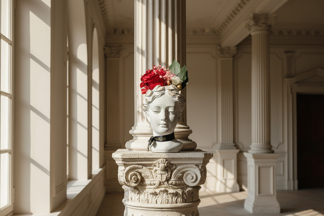 Eternal Venus Rose by Esor Atelier, preserved red rose in a glass dome showcasing its natural beauty and intricate petals.