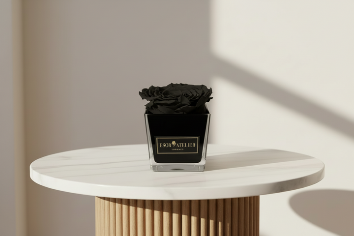 Eternal rose named Danielle by Esor Atelier, showcasing a preserved, long-lasting rose with delicate petals and elegant presentation.