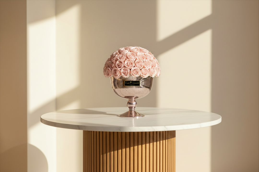 Elegant Chanel Eternal Rose by Esor Atelier featuring a preserved, lifelike rose in a sleek, sophisticated display.