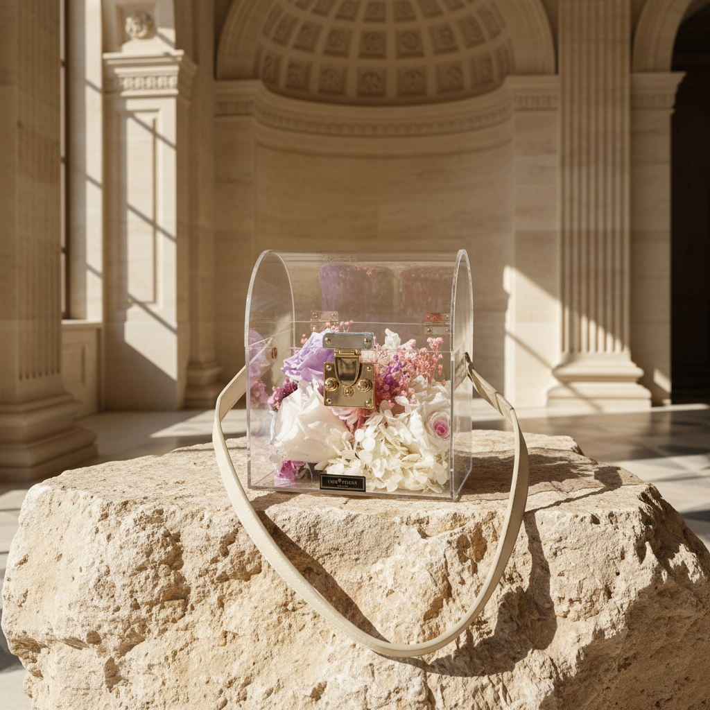 Esor Atelier Lille handbag with structured design and top handle, made of smooth leather in a neutral color.