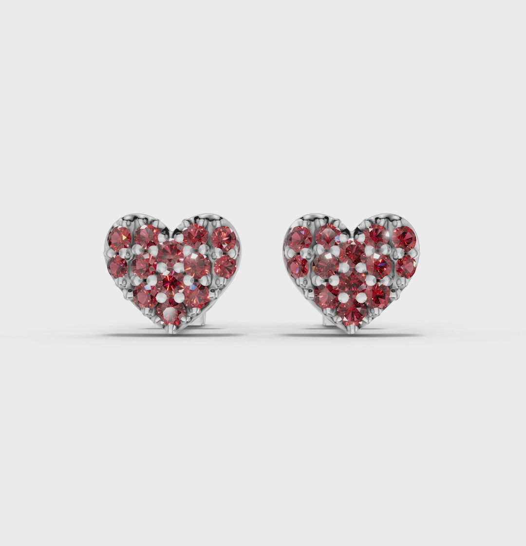 The Sera Ruby Heart Earrings — 0.08ct