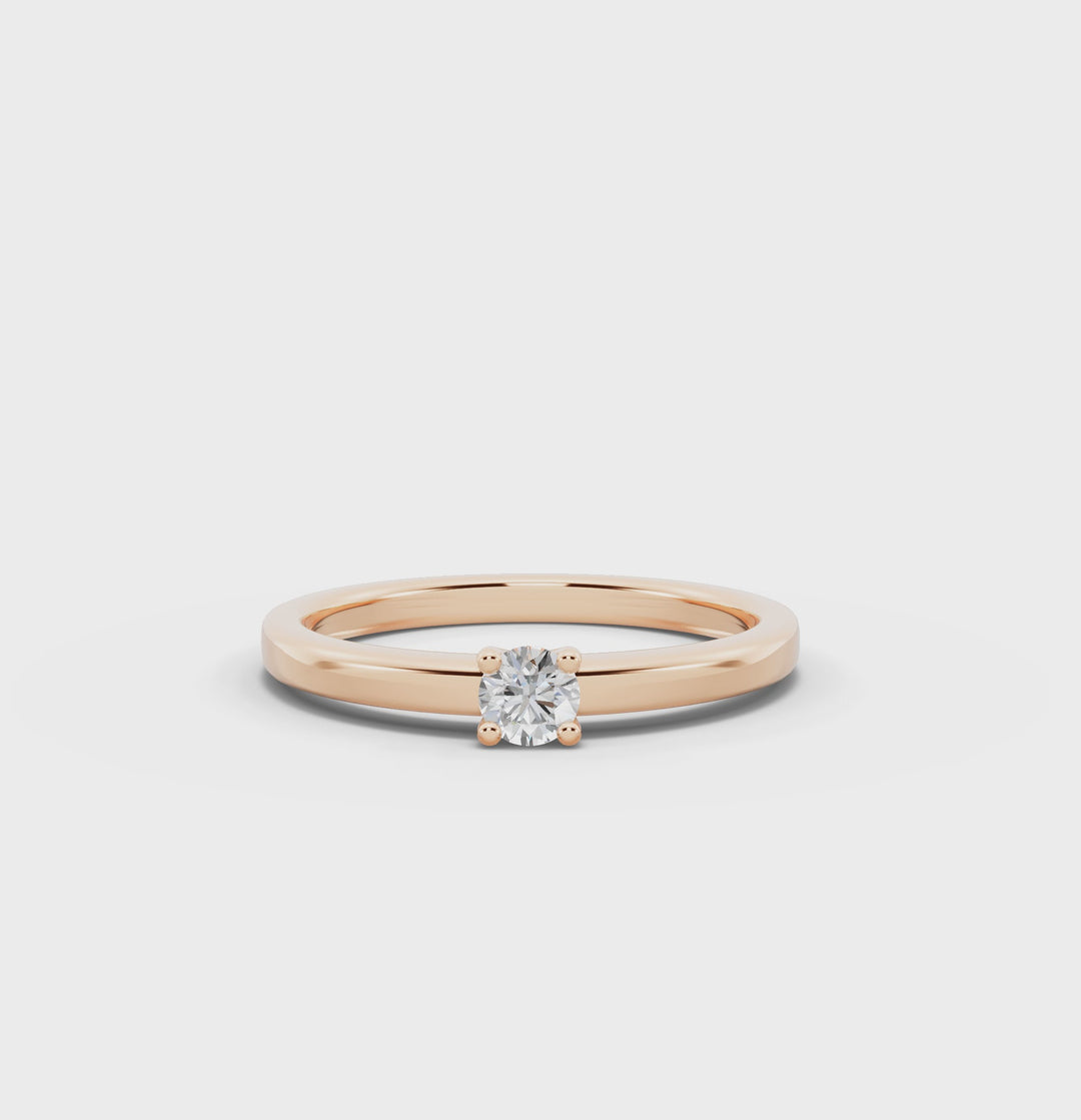 Lauren Minimalist Solitaire Ring — 0.20ct Diamond